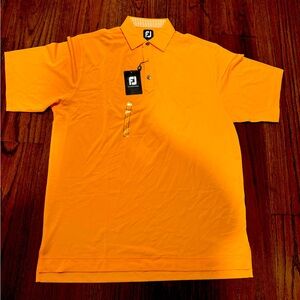NWT citrus/melon color golf shirt by footjoy size large